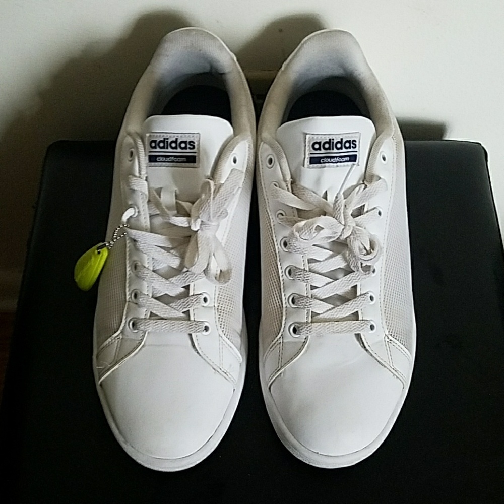 Men's White Adidas Cloudfoam